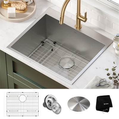 Kraus Standart PROE 25- Drop-in Top Mount 16 Gauge Stainless Steel Single Bowl Deep Laundry... by Kraus