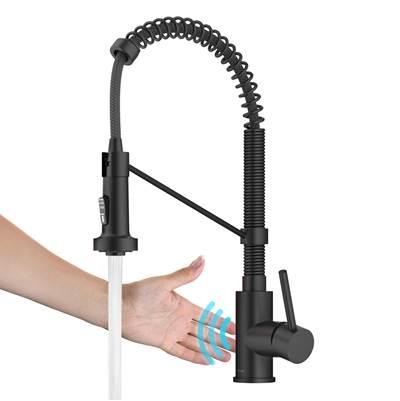 BoldenE Touchless Sensor Commercial Style 2-Function Single Handle Pull-Down Kitchen Faucet in Matte Black
