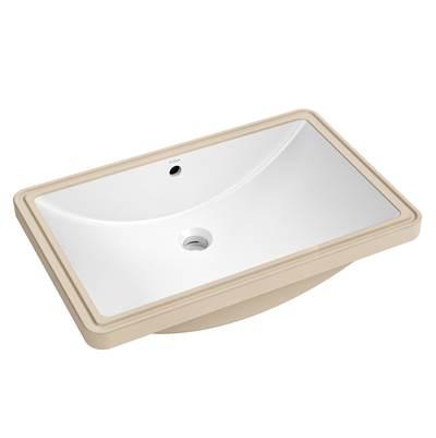 ElavoE 23 in. Rectangular Porcelain Ceramic Undermount Bathroom Sink in White with Overflow Drain