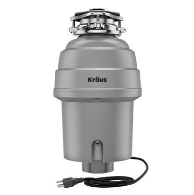 WasteGuard High-Speed 3/4 HP Continuous Feed Ultra-Quiet Motor Garbage Disposal with Power Cord and Flange Included and Universal Mount by Kraus