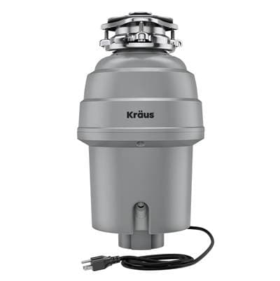 Kraus Wasteguard High-speed 3/4 HP Continuous Feed Ultra-quiet Motor Garbage Disposal with Power...