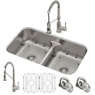 Kraus Ellise 33-inch 16 Gauge Undermount Kitchen Sink Combo Set with Boldene Pull-down Commercial...