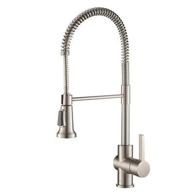 BrittE Single Handle Commercial Kitchen Faucet with Dual Function Sprayhead in all-BriteE Spot Free Stainless Steel Finish by Kraus