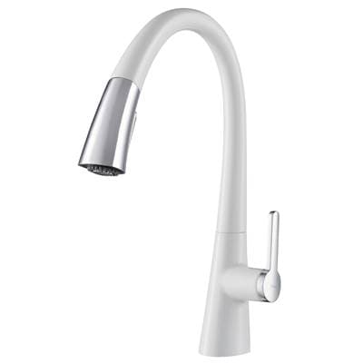 Kraus Nolene Dual Function Pull-down Kitchen Faucet, Chrome/white Finish - Chrome White