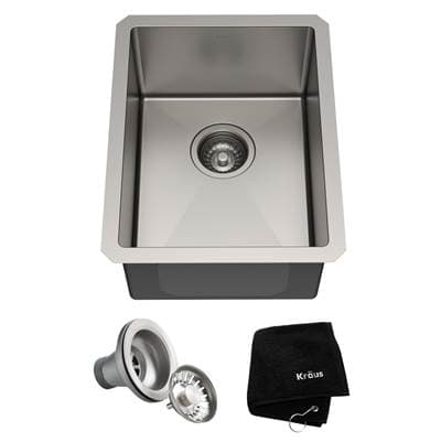 Kraus Standart PROE 14-inch 16 Gauge Undermount Single Bowl Stainless Steel Kitchen Bar Sink - Satin by Kraus
