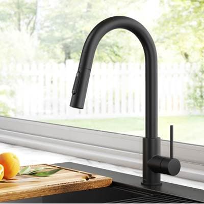 Kraus Olettoe Contemporary Pull-down Single Handle Kitchen Faucet - Matte Black by Kraus