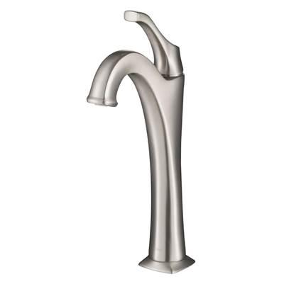 ArloE Spot-Free all-Brite Brushed Nickel Single Handle Vessel Bathroom Faucet with Pop Up Drain by Kraus