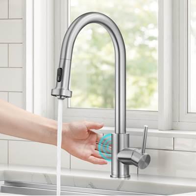 BoldenE Touchless Sensor 2-Function Single Handle Pull Down Kitchen Faucet in Spot-Free Stainless Steel - Spot Free Stainless Steel by Kraus