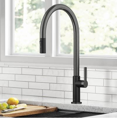 Kraus Olettoe High-arc Single Handle Pull-down Kitchen Faucet in Matte Black / Spot Free Black... by Kraus