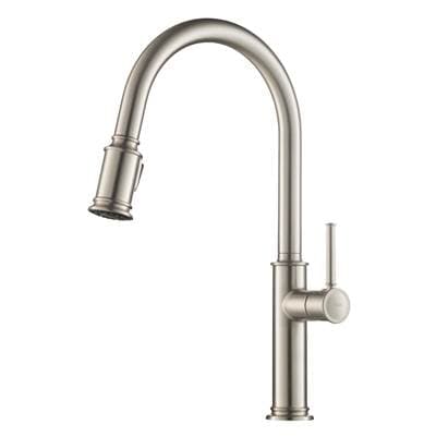 Kraus Sellettee Single Handle Pull Down Kitchen Faucet with Dual Function Sprayhead in All-britee...