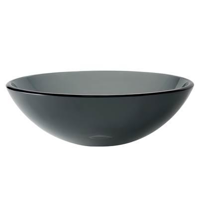 Round Clear Black Glass Vessel Bathroom Sink, 16 1/2 inch by Kraus