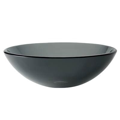 Kraus Round Clear Black Glass Vessel Bathroom Sink, 16 1/2 Inch by Kraus