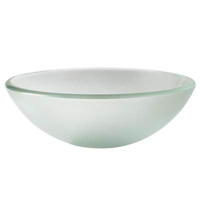 Kraus Round Frosted Glass Vessel Bathroom Sink, 14 Inch by Kraus