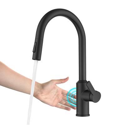 OlettoE Touchless Sensor Pull-Down Single Handle Kitchen Faucet in Matte Black