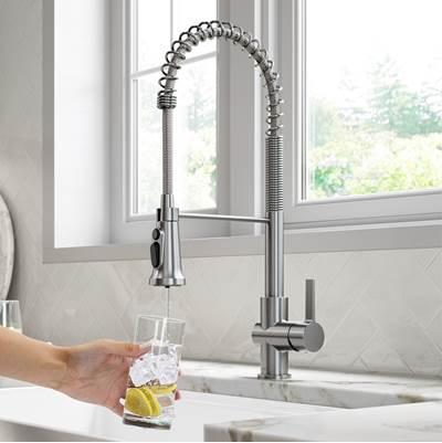 BrittE 2-in-1 Commercial Style Pull-Down Single Handle Water Filter Kitchen Faucet for Reverse Osmosis or Water Filtration System in Spot Free Stainless Steel by Kraus