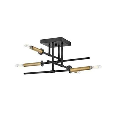 Lark Medium Semi-flush Mount - Black