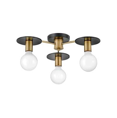 Lark Three Light Semi-flush Mount - Lacquered Brass