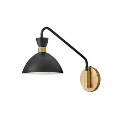 Lark Single Light Plug-in Sconce - Black Heritage Brass