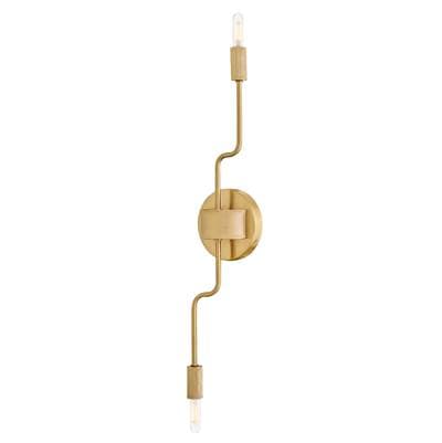Lark Medium Two Light Sconce - Lacquered Brass