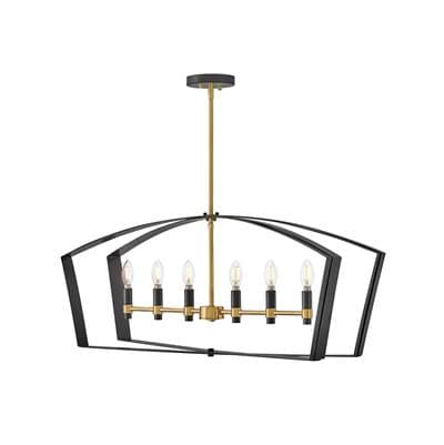 Lark Large Six Light Linear - Black