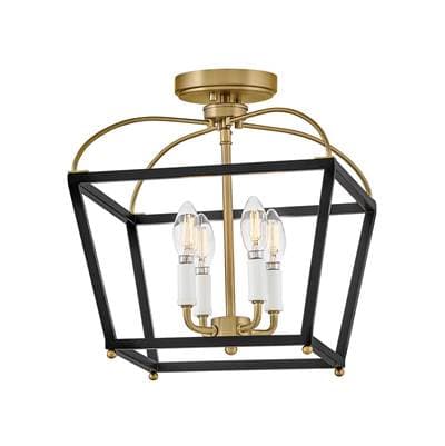 Lark Small Semi-flush Mount - Black