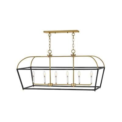 Lark Large Six Light Linear - Black