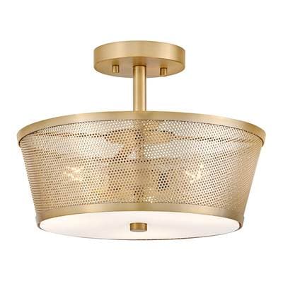 Lark Medium Semi-flush Mount - Lacquered Brass