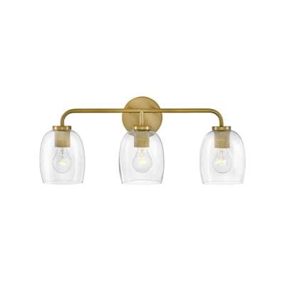Lark Three Light Vanity - Lacquered Brass by Lark