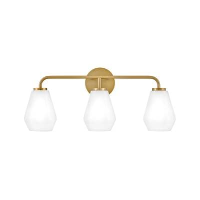 Lark Three Light Vanity - Lacquered Brass by Lark
