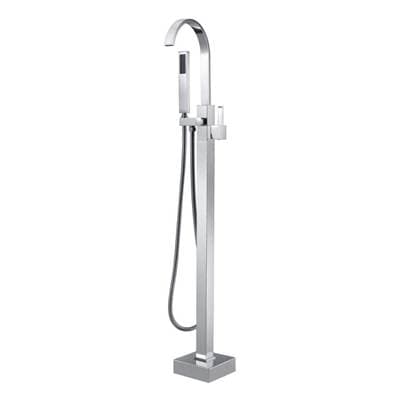 Maidstone Contemporary Freestanding Faucet - Gooseneck - Chrome