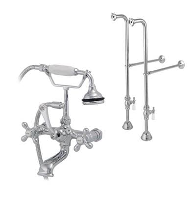 Maidstone Freestanding English Telephone Faucet - Classic Spout - Chrome by Maidstone