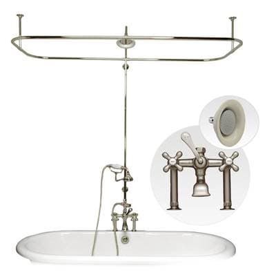 Maidstone Side Deck Mount Shower Kit with Classic Spout Faucet Rim Mount Shower Enclosure - Chrome by Maidstone