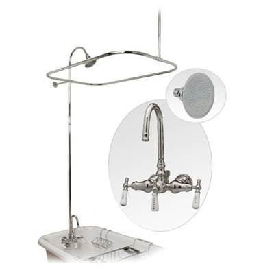 Maidstone Tub Wall Mount Shower Kit with Gooseneck Faucet - Supercoated Brass