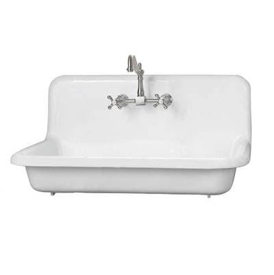 Maidstone 36'' Cast Iron High Back Sink - White
