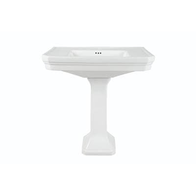 Maidstone 32 Inch Pedestal Sink - Single Hole - No Backsplash - White by Maidstone