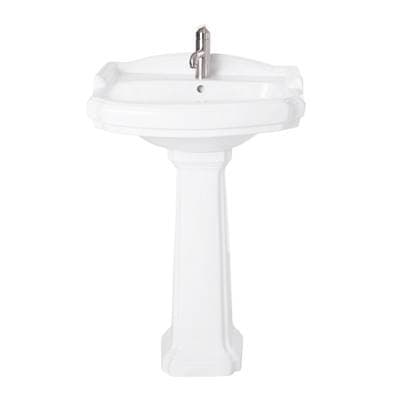 Maidstone 23 Inch Pedestal Sink - 8 Inch - White by Maidstone
