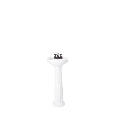 Maidstone 15 Inch Pedestal Sink - 4 Inch - White by Maidstone