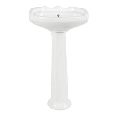Maidstone 20 Inch Pedestal Sink - 4 Inch - White by Maidstone