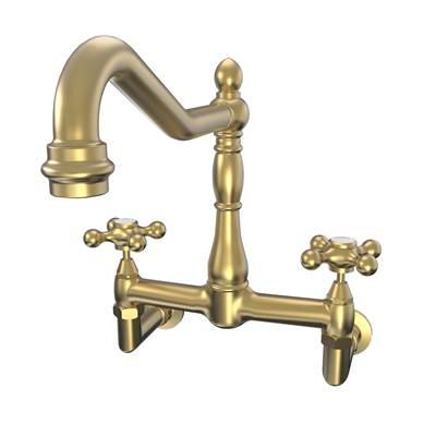 Wall Mount Kitchen Faucet - Brushed Brass by Maidstone