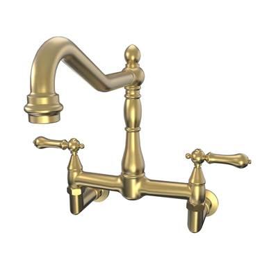 Wall Mount Kitchen Faucet - Brushed Brass