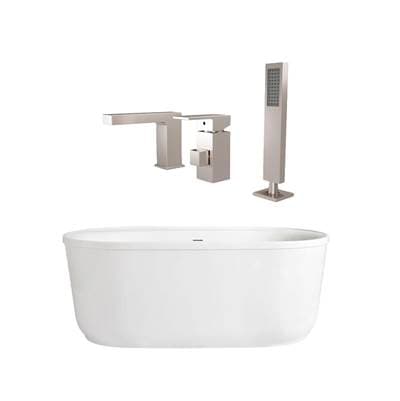 Maidstone Acrylic Contemporary Tubset - Brushed Nickel