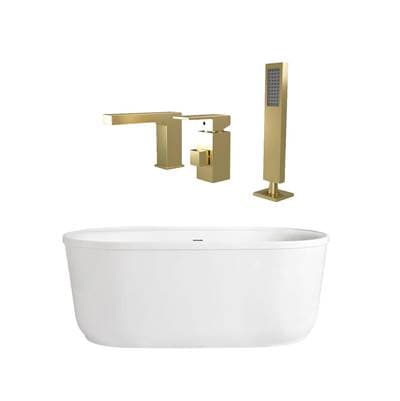 Maidstone Acrylic Contemporary Tubset - Brushed Brass