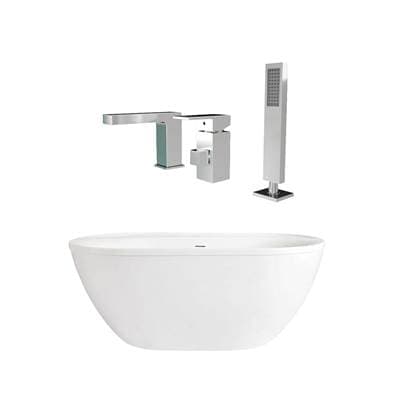 Maidstone Acrylic Contemporary Tubset - Chrome