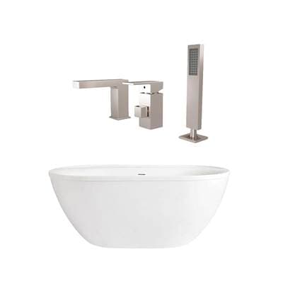 Maidstone Acrylic Contemporary Tubset - Brushed Nickel by Maidstone