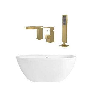 Maidstone Acrylic Contemporary Tubset - Brushed Brass by Maidstone