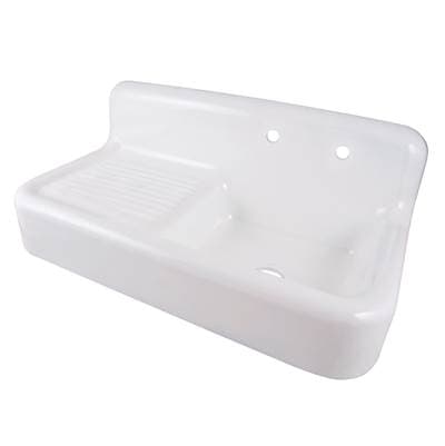 Maidstone 42'' Cast Iron Sink with Drainboard - White by Maidstone