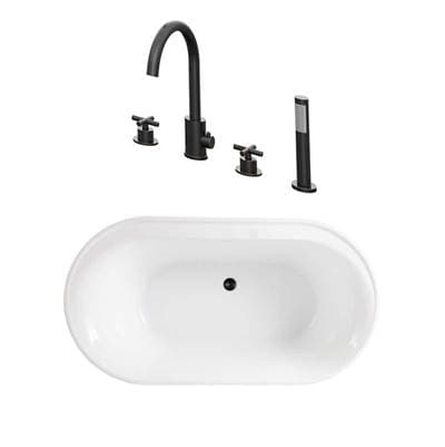 Maidstone Acrylic Contemporary Tubset - Brushed Brass