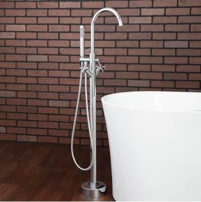 Maidstone Contemporary Freestanding Faucet - Gooseneck - Chrome