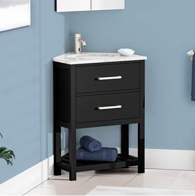 24'' Corner Vanity Black