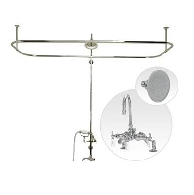 Maidstone Side Deck Mount Shower Kit with Gooseneck Faucet Shower Enclosure Set - Chrome by Maidstone